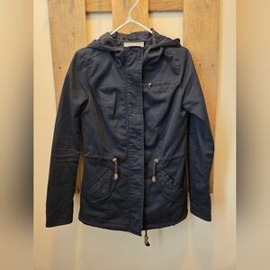 Only Navy Hooded Jacket with Pockets